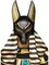Adults Royal Black And Gold Egyptian Anubis Dog Plastic Mask Costume Accessory